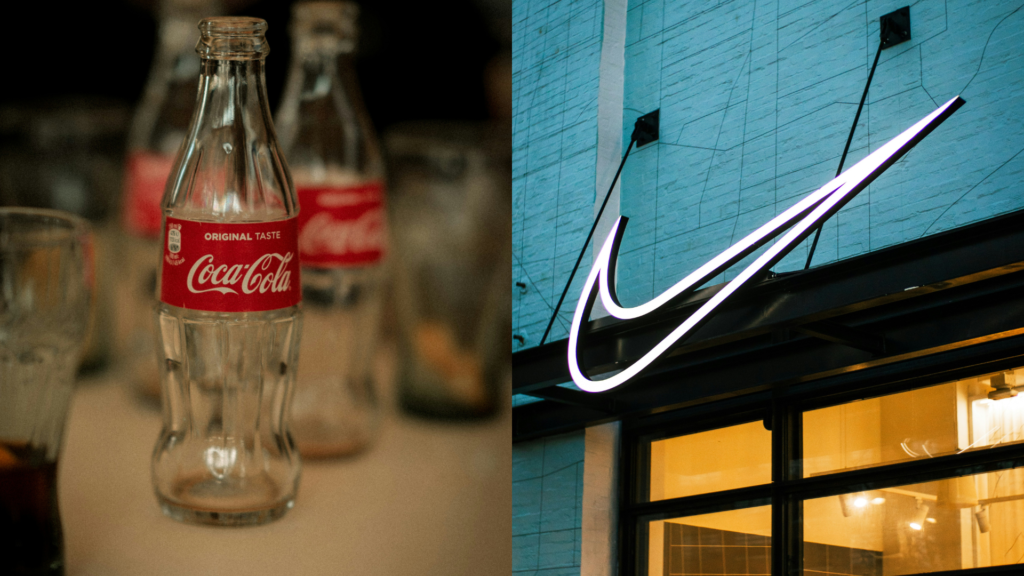 Coca-Cola and Nike logos showcasing emotional branding strategies.