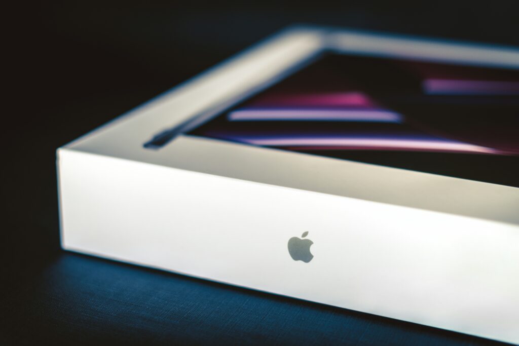 A close-up image of an iPad box, showcasing Apple's minimalist design and premium materials, highlighting the brand's commitment to quality and user experience.