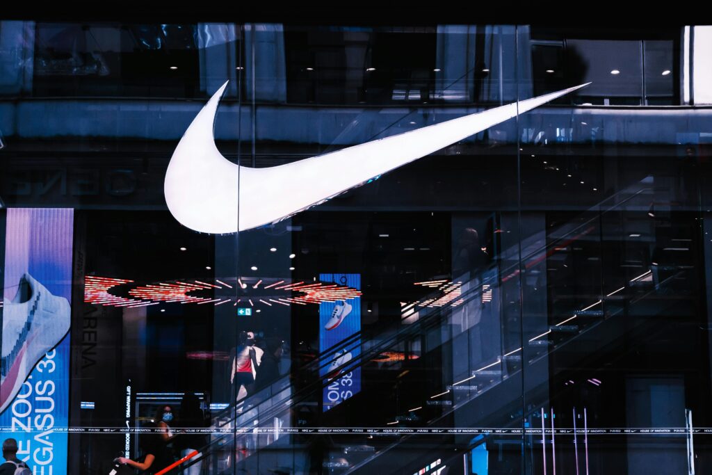 Nike Swoosh logo, an iconic brand symbol of athleticism and performance.