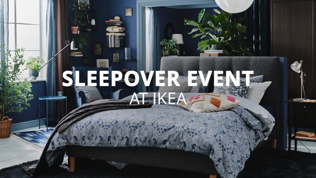 IKEA's sleepover event featuring a beautifully organized bed setup with plush bedding and soft pillows, showcasing the comfort and style of IKEA products for overnight guests.