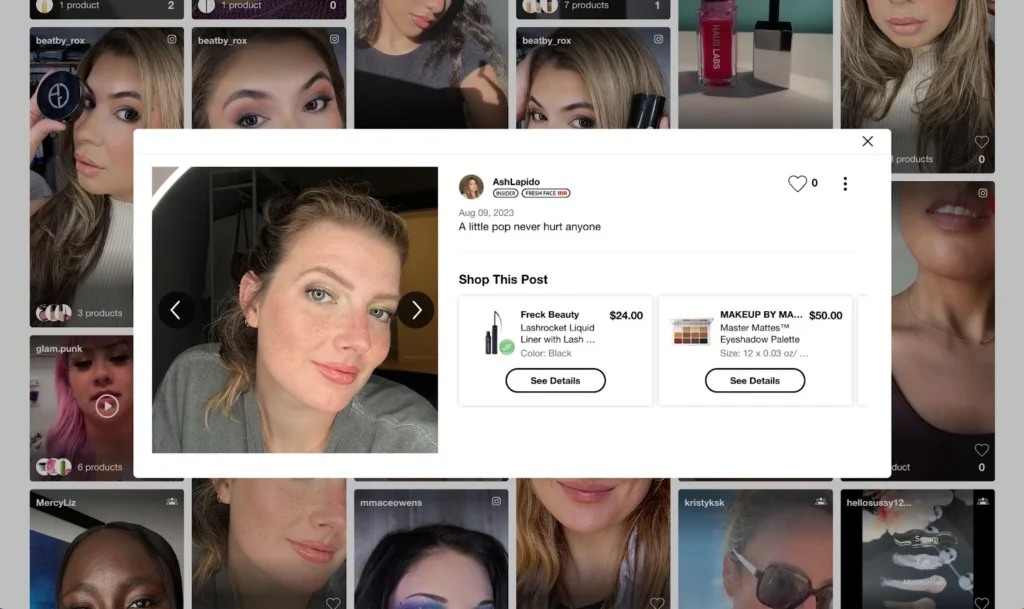 Sephora website displaying user-generated content (UGC) in the Beauty Insider Community.